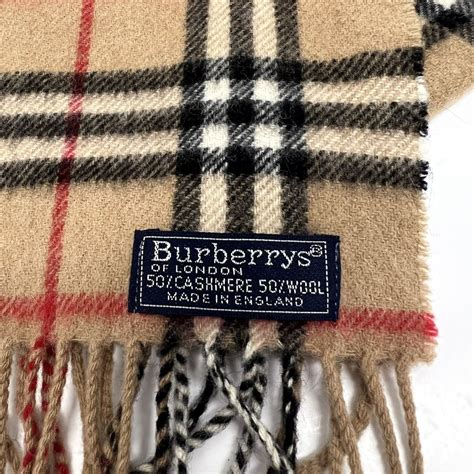 authentic burberry cashmere scarf tag|Burberry scarf 50 cashmere wool.